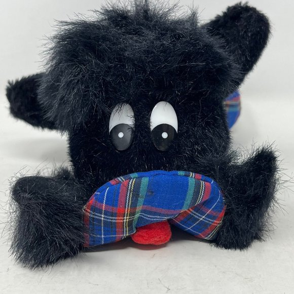 McToogal Black Scottie dog by Plaintalk Plush with Plaid Kilt & Hat I'm Yours 8" - Picture 6 of 7